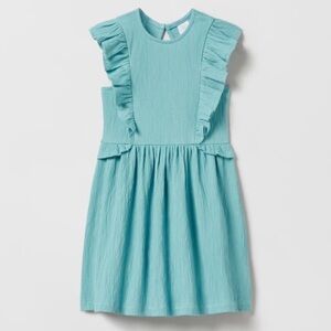 👀 NEW Zara Girls Cut Out Pleated Ruffled Dress Size 11/12